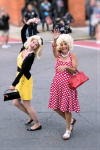 The "Fun Girls" Skippy (Dixie Griffith) and Daphne (Michelle Bryson).
